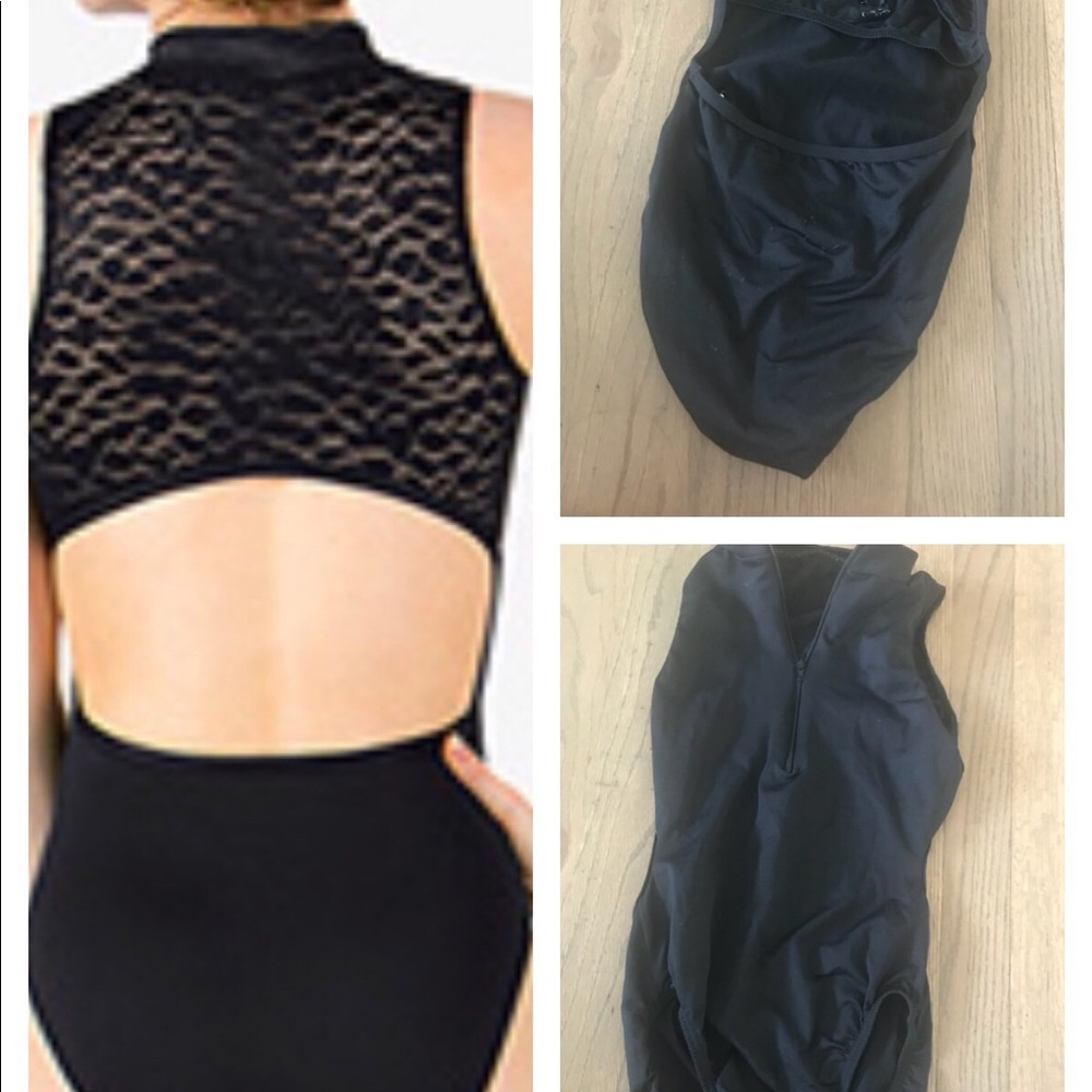 Motionwear zip-front mock-t w/ mesh back cutout
